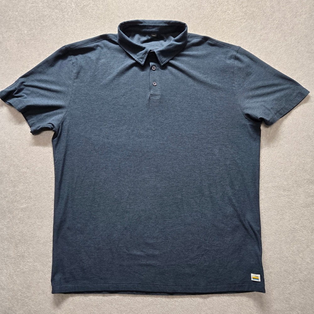 Vuori Strato Tech Polo Mens XL Navy Blue Heather Short Sleeve V188 Active Shirt